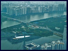 Haizhu from Four Seasons Hotel in the IFC Bldg in Zhujiang New Town.